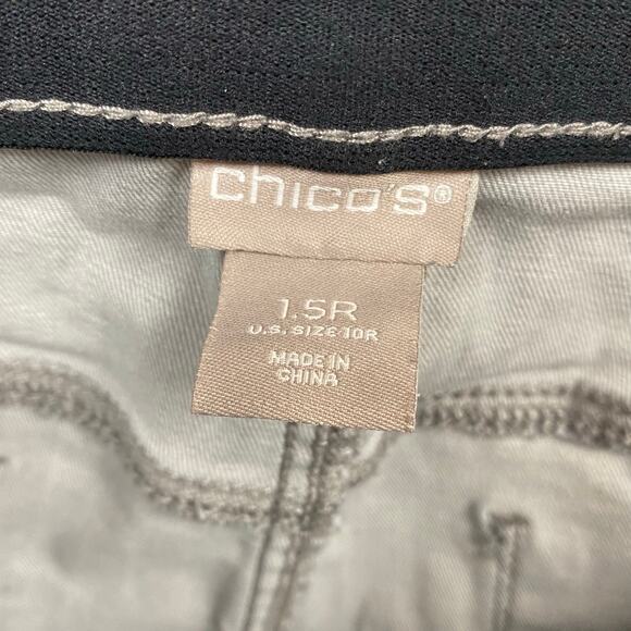 Chico’s Gray Cotton Stretch Slim Leg Jeans Size 10 - Picture 6 of 11